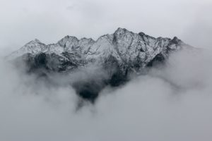 landscape photography of black mountain